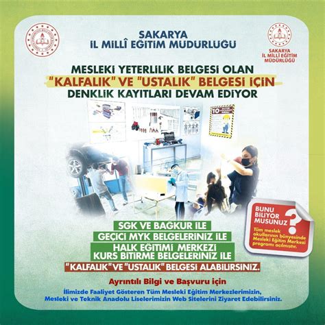 "Mesleki Yeterlilik Belgesi Alma Kursları"